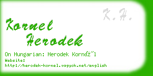 kornel herodek business card